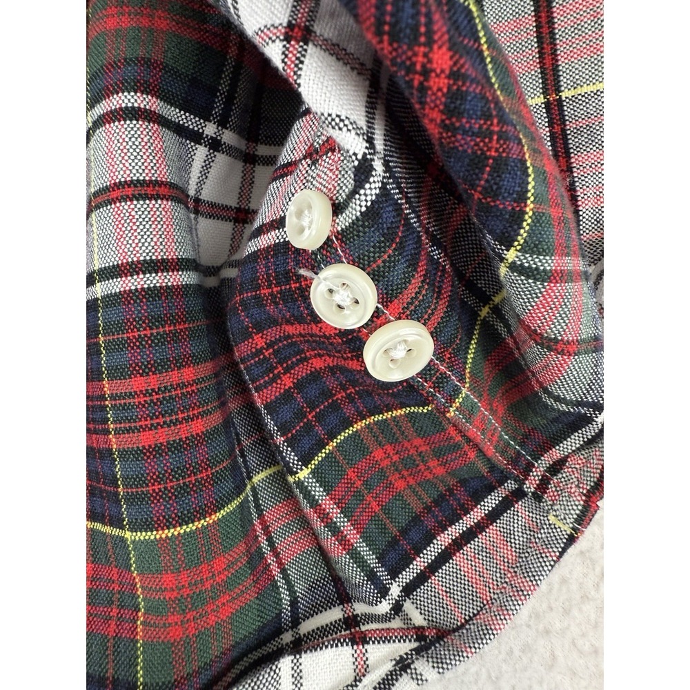 Ralph Lauren Red Plaid Classic Oxford Dress Shirt Men's Large Green Pony‎ - Picture 7 of 10